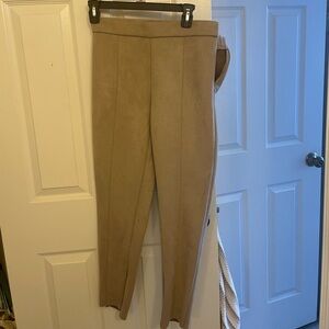 Zara faux suede straight leg pants size L , NWT